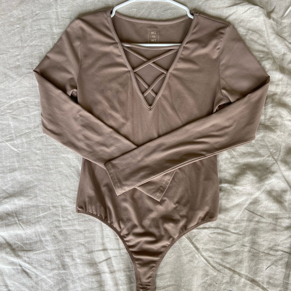 Me to We Nude/Brown Bodysuit, Size Small (from PacSun)